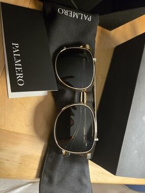 Gold Frame Black Lens Women's Sunglasses